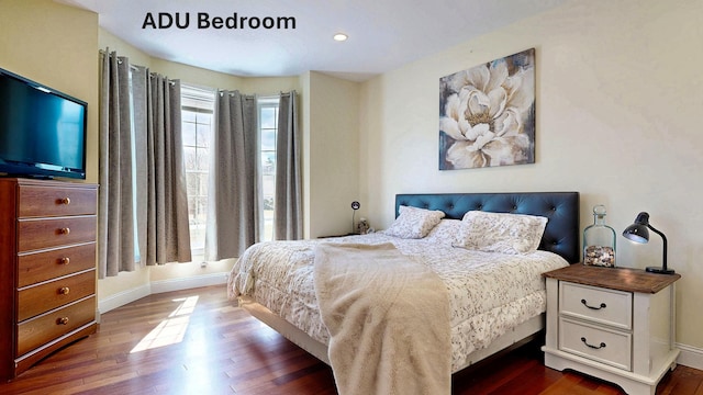 16 Ocean Greens Dr, Saco, ME 04072 - bedroom with baseboards, recessed lighting, and dark wood-style flooring