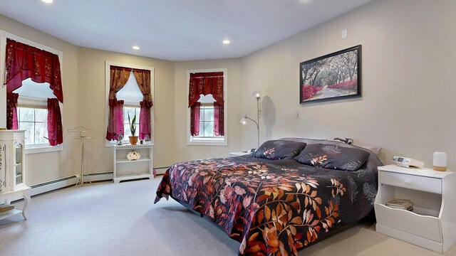 16 Ocean Greens Dr, Saco, ME 04072 - carpeted bedroom with recessed lighting and baseboard heating