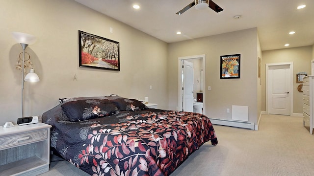 16 Ocean Greens Dr, Saco, ME 04072 - bedroom with baseboards, recessed lighting, a baseboard heating unit, and carpet