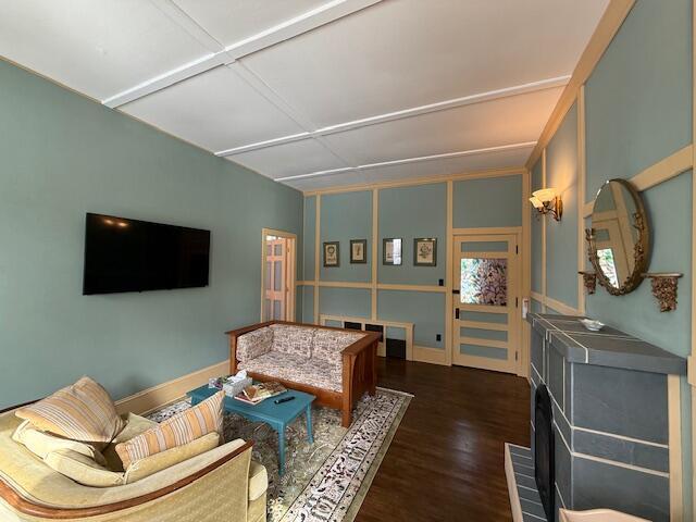 6 School St, Lubec, ME 04652 - living area with dark wood-style flooring