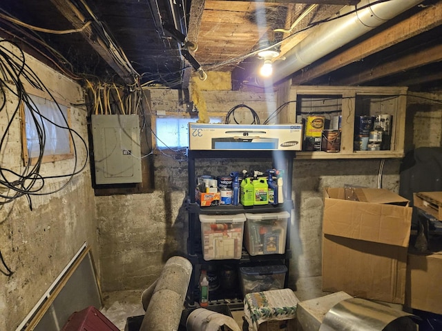 68 Boothby St, Augusta, ME 04330 - unfinished below grade area with electric panel
