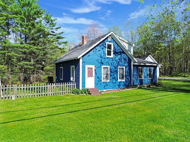 16 Libby Hill Rd, Gardiner, ME 04345 - view of front facade with a chimney and entry steps