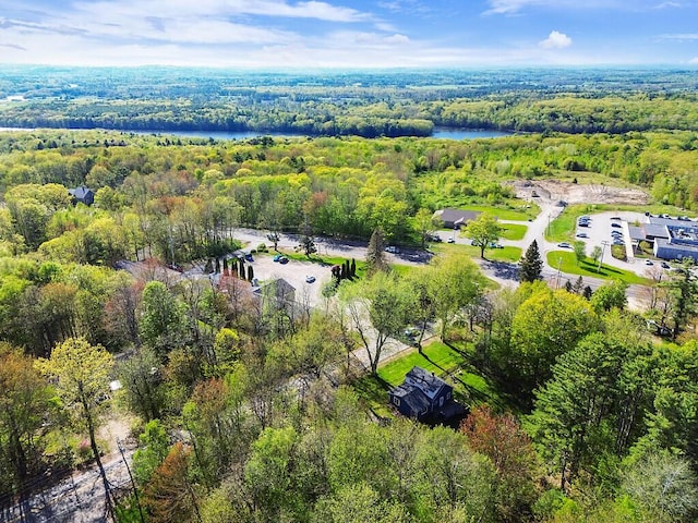 16 Libby Hill Rd, Gardiner, ME 04345 - drone / aerial view of a heavily wooded area and a large body of water