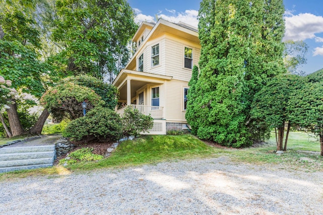 493 Main St, Eliot, ME 03903 - view of front of home featuring covered porch