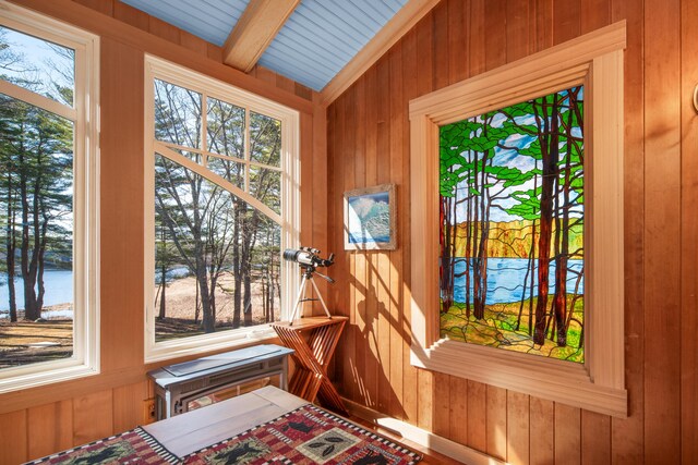8 Spruce Point Rd, Kittery, ME 03904 - interior space featuring beam ceiling