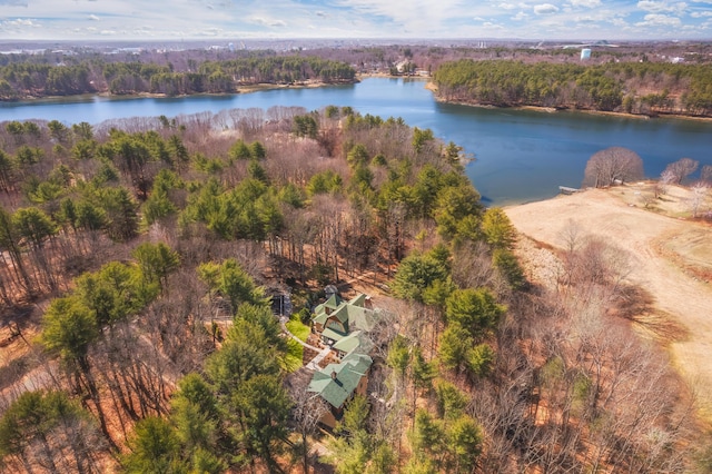 8 Spruce Point Rd, Kittery, ME 03904 - drone / aerial view featuring a water view and a forest view
