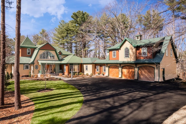 8 Spruce Point Rd, Kittery, ME 03904 - view of front of property featuring driveway, a shingled roof, a garage, and a front yard