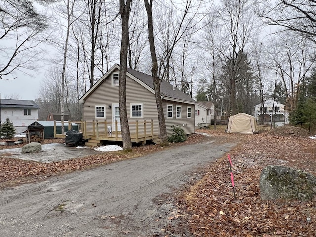 25 Garland Rd, Casco, ME 04015 - view of property exterior featuring a deck