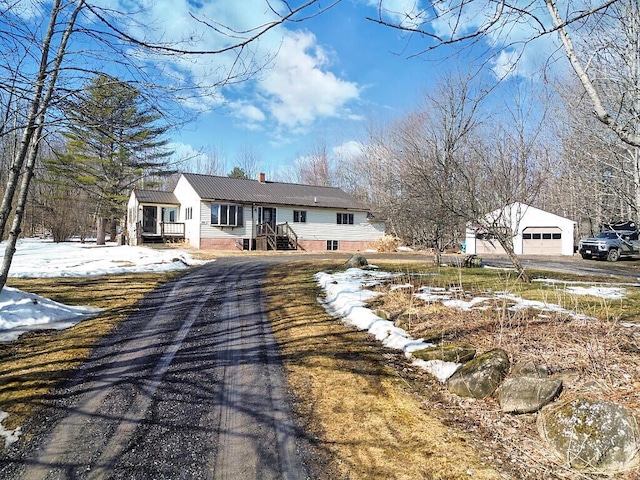view of front of home with metal roof