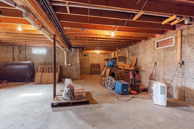 basement with heating fuel