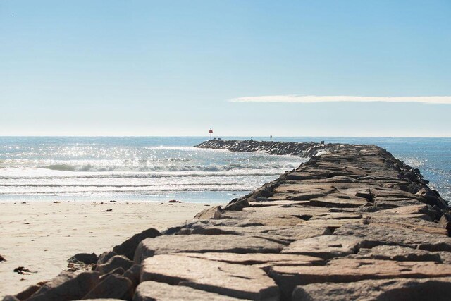 property view of water with a beach view