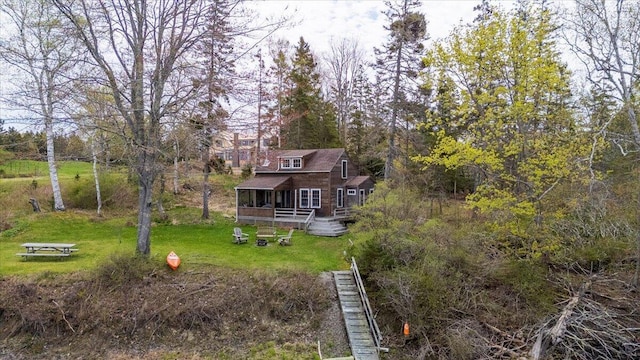 138 Hewes Point Rd, Islesboro, ME 04848 - back of house with a yard