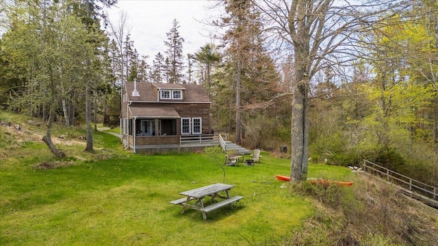 138 Hewes Point Rd, Islesboro, ME 04848 - view of yard with a forest view