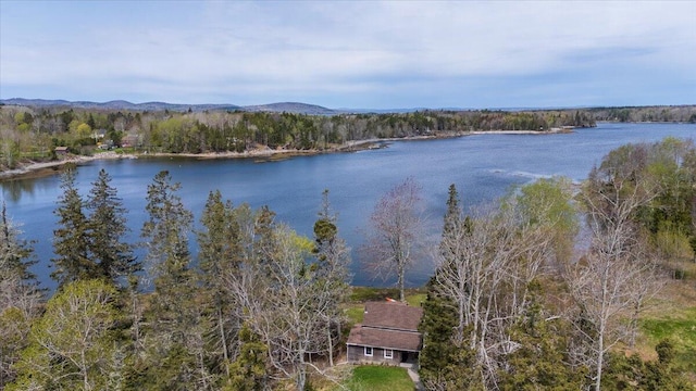 138 Hewes Point Rd, Islesboro, ME 04848 - water view with a mountainous background and a heavily wooded area