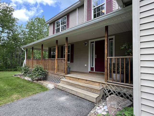 38 Dunston Dr, Glenburn, ME 04401 - property entrance featuring a porch