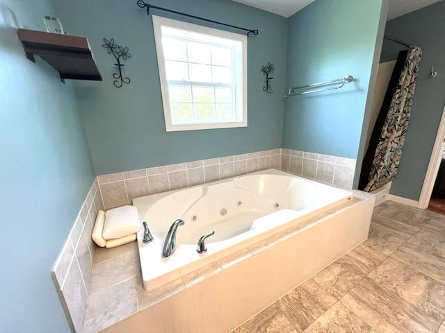 38 Dunston Dr, Glenburn, ME 04401 - full bathroom with a jetted tub and a shower stall