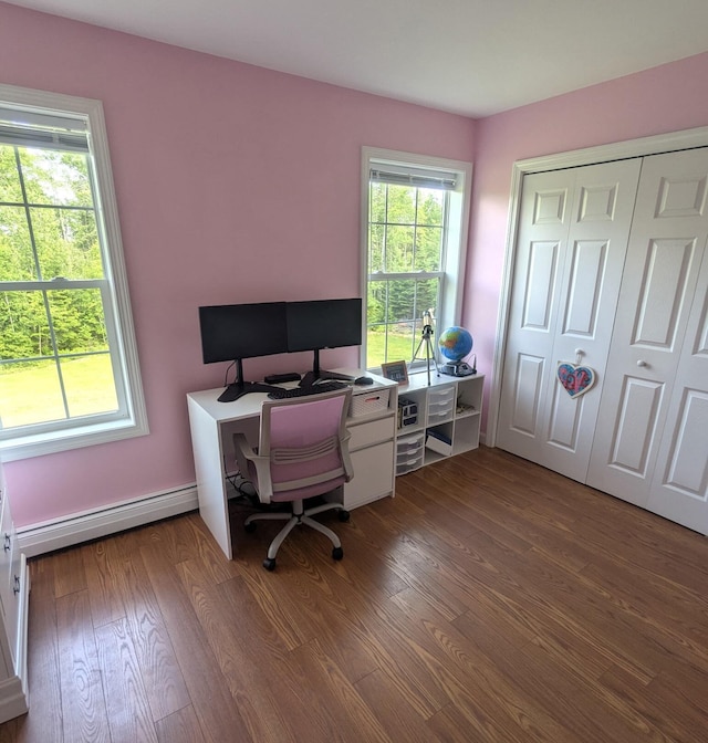 38 Dunston Dr, Glenburn, ME 04401 - office with wood finished floors and baseboard heating