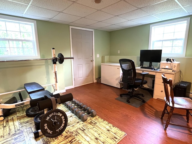 38 Dunston Dr, Glenburn, ME 04401 - office featuring wood finished floors and a drop ceiling