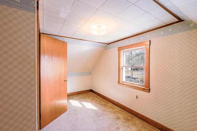 88 Snowball Hill Rd, Bristol, ME 04554 - bonus room with carpet floors, baseboards, and wallpapered walls