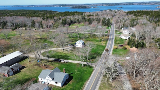 88 Snowball Hill Rd, Bristol, ME 04554 - drone / aerial view featuring a water view and a wooded view