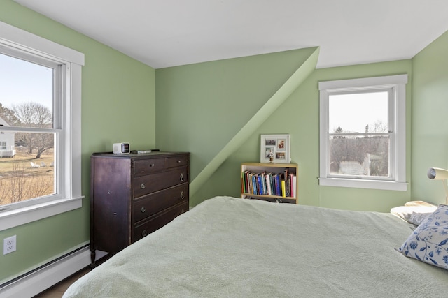 108 N Shore Dr, Owls Head, ME 04854 - bedroom featuring a baseboard heating unit