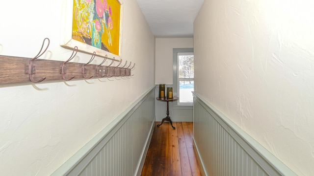 77 Smith St, Fryeburg, ME 04037 - hallway with wainscoting and wood-type flooring