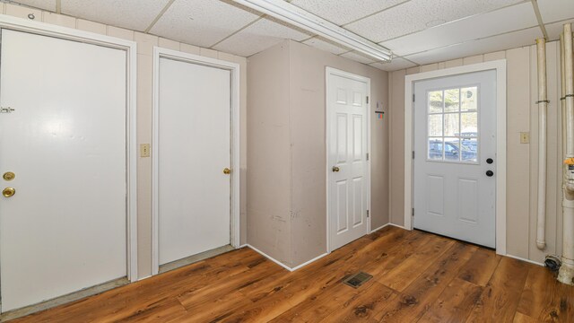 77 Smith St, Fryeburg, ME 04037 - entrance foyer with a drop ceiling and wood finished floors