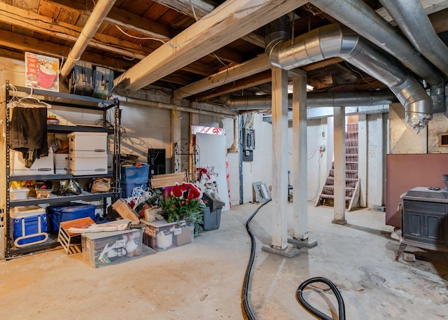 345 Songo Pond Rd, Bethel, ME 04217 - unfinished basement with electric panel and stairs