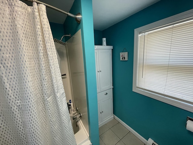 6 Alder Rd, Naples, ME 04055 - full bath with tile patterned floors, baseboards, and shower / tub combo