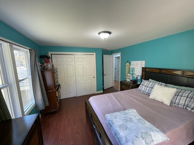 6 Alder Rd, Naples, ME 04055 - bedroom with dark wood-style floors and a closet