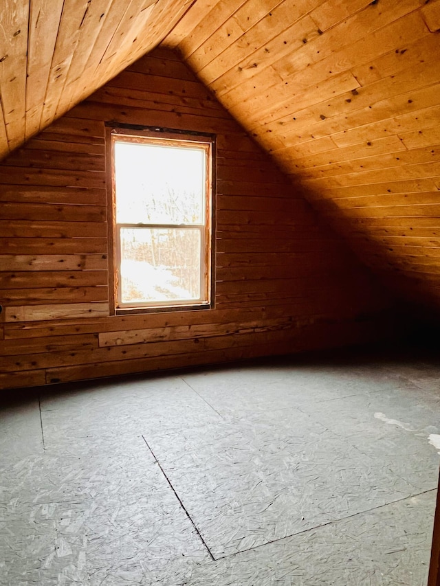additional living space featuring vaulted ceiling