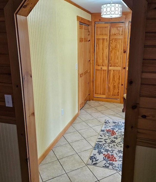 277 Grant Rd, Saint Albans, ME 04971 - interior space with light tile patterned floors, baseboards, and crown molding