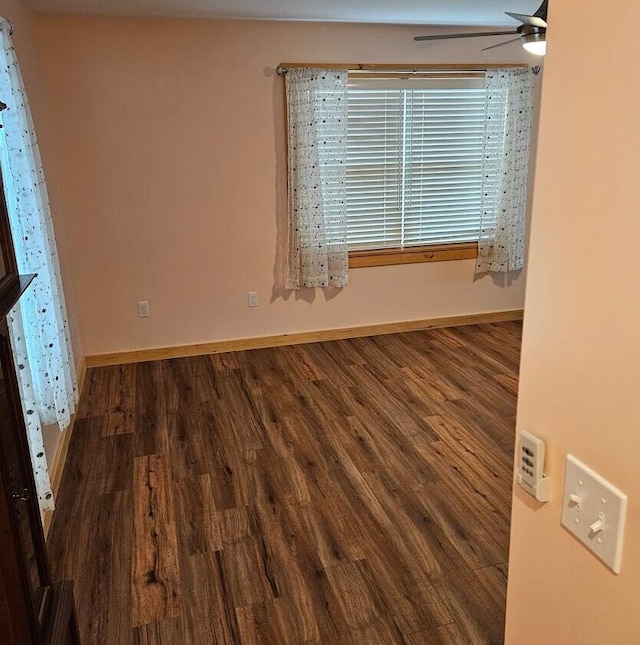 277 Grant Rd, Saint Albans, ME 04971 - unfurnished room featuring ceiling fan, baseboards, and wood finished floors