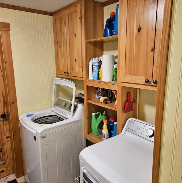 277 Grant Rd, Saint Albans, ME 04971 - laundry area with washing machine and dryer and cabinet space