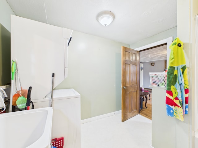 45 Crosby Ave, Caribou, ME 04736 - laundry room featuring separate washer and dryer, laundry area, and a sink