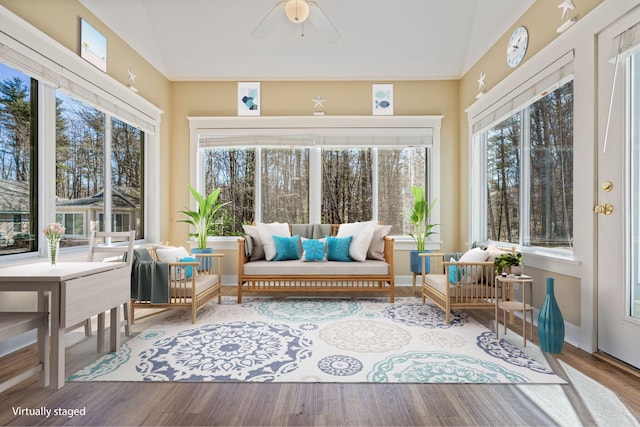 1 Old County Rd Unit 140, Wells, ME 04090 - sunroom featuring baseboards and wood finished floors