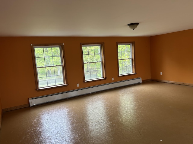 142 Abbott Rd, Albion, ME 04910 - empty room featuring a baseboard heating unit and baseboards
