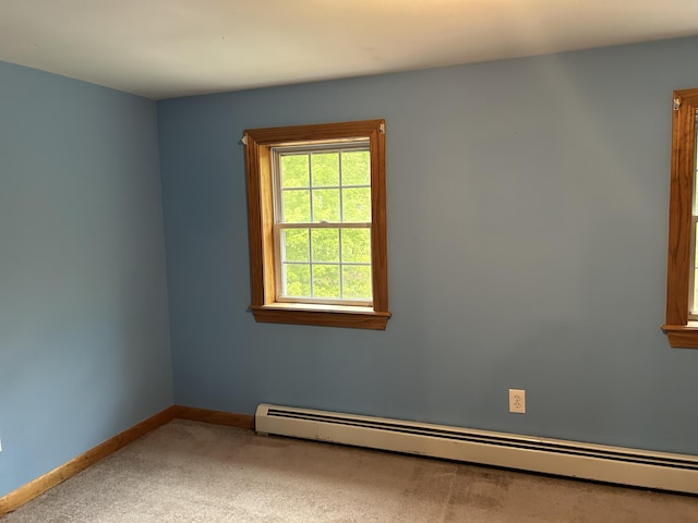 142 Abbott Rd, Albion, ME 04910 - carpeted empty room with baseboard heating and baseboards