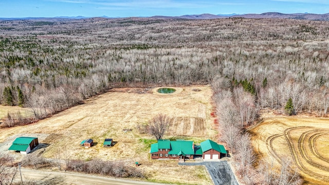 77 Huffs Corner Rd, Wellington, ME 04942 - bird's eye view with a mountain view