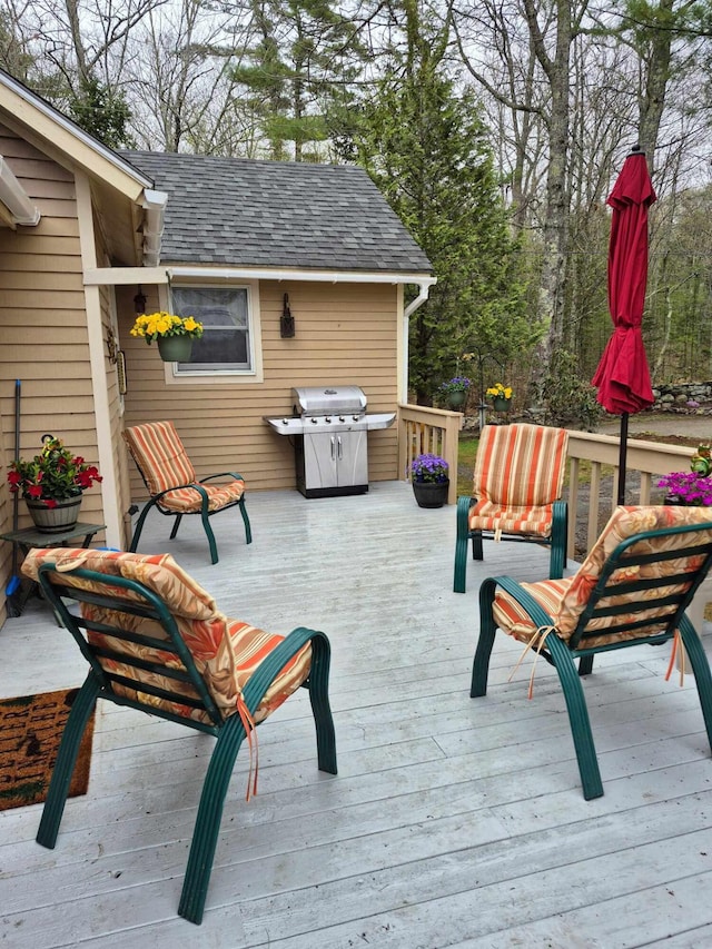 186 Hawes Ln, Union, ME 04862 - deck featuring area for grilling