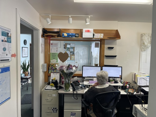 home office with rail lighting