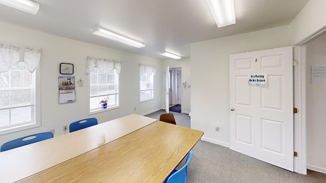office featuring baseboards and carpet floors