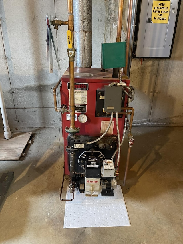 utility room featuring a heating unit
