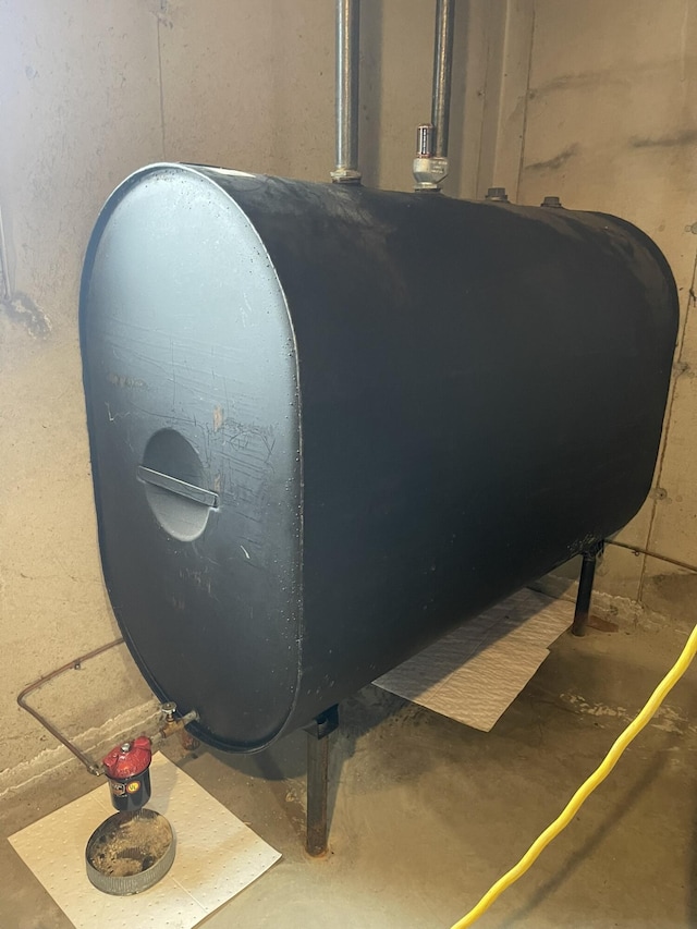 interior details with heating fuel and concrete floors
