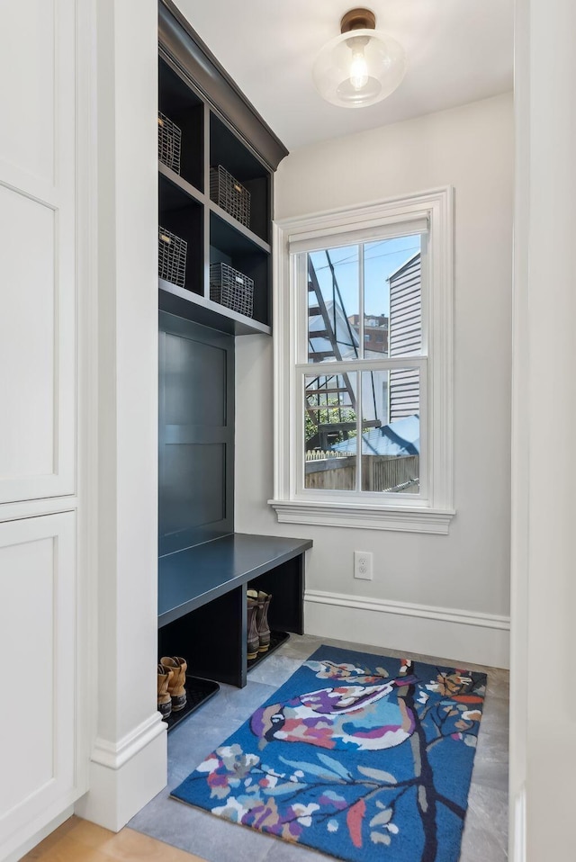 mudroom featuring baseboards