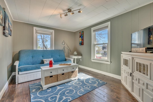 369 Main St Unit 3, Ogunquit, ME 03907 - sitting room with baseboards, dark wood finished floors, and a wealth of natural light