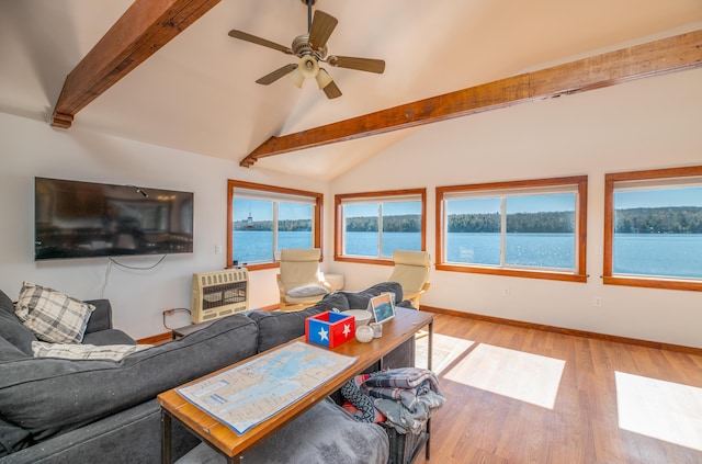 4 Tabert Ln, Belgrade, ME 04917 - living area with wood finished floors, baseboards, and ceiling fan