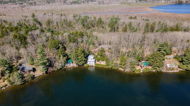 4 Tabert Ln, Belgrade, ME 04917 - drone / aerial view of a heavily wooded area and a nearby body of water