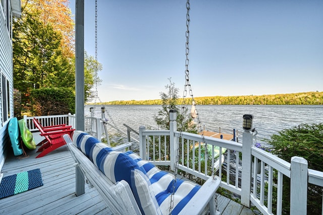 4 Tabert Ln, Belgrade, ME 04917 - wooden terrace with a water view
