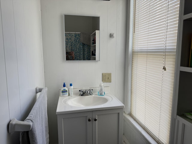 6 Spring St, Waterville, ME 04901 - bathroom featuring vanity and a shower with curtain